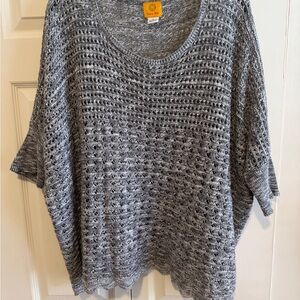 Ruby Rd. Women's Gray Open-Knit Sweater